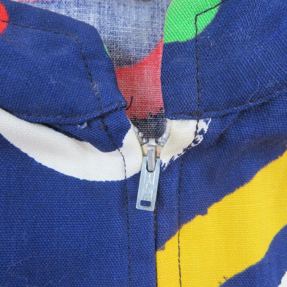 Disco Hippy Metal Zipper Jacket, Blue Sz S-M 1960s-70s - Picture 5 of 6